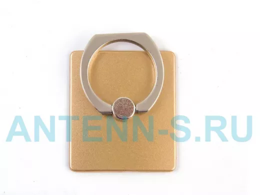 Подставка  для смартфона мини, универсальный,  "Кольцо", квадрат, золотой