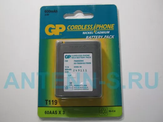 Аккумуляторы  GP T-119 (600mA 3.6V)