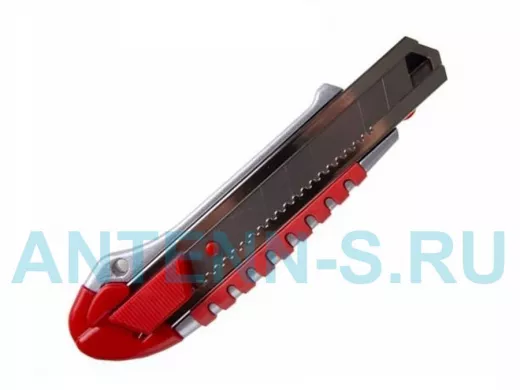 Нож с сегментированным лезвием 25 мм, металлический обрезиненный корпус, с дополн. замком на  лезвии