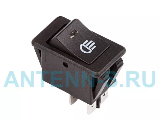 Выключатель клавишный 12V 35А (4с) ON-OFF  с синей LED подсветкой  REXANT