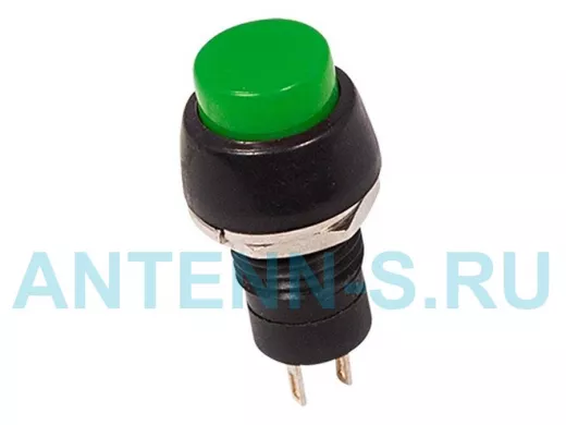 Выключатель-кнопка  250V 1А (2с) (ON)-OFF  Б/Фикс  зеленая  Micro  REXANT