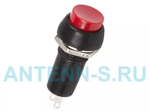 Выключатель-кнопка  250V 1А (2с) ON-(OFF)  Б/Фикс (на размыкание)  красная  REXANT