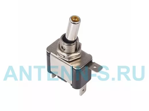 Тумблер 12V 20А (3c) ON-OFF однополюсный  с желтой LED подсветкой  REXANT