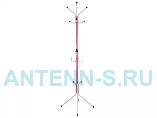 Вешалка напольная "VENAP-3 ZAYKA" РОЗОВЫЙ/БЕЛЫЙ, разборная 8 крючков сверху и 2 крючка под сумки