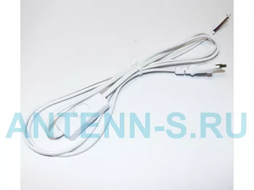 Шнур сетевой CEE7/16 с ВЫКЛЮЧАТЕЛЕМ (250V/2A) L=1.8м (2x0.75мм2) белый