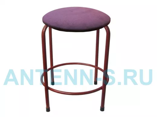 Табурет с подставкой для ног и полкой "TABURETTO-20345" круглое сиденье, красный, красный, ткань