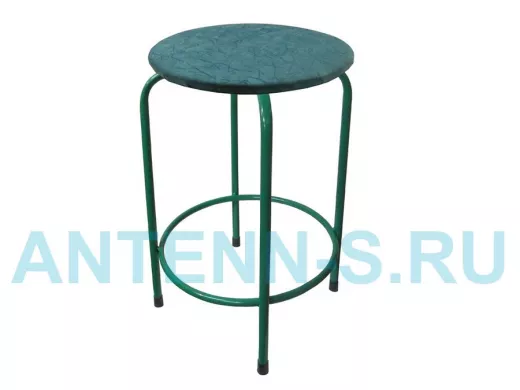Табурет с подставкой для ног и полкой "TABURETTO-20350" круглое сиденье, зелёный, зелёный, ткань