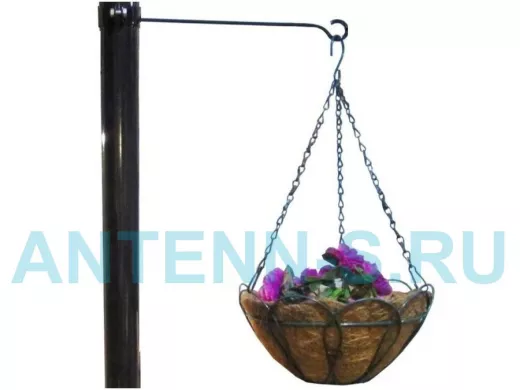 Кронштейн для кашпо с цветами на трубу диаметром 50 мм 