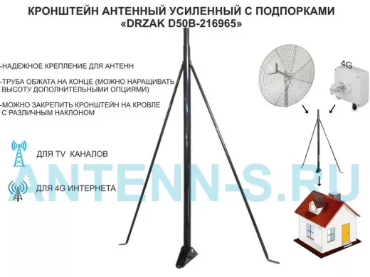 Кронштейн для антенны на крышу обжатый 