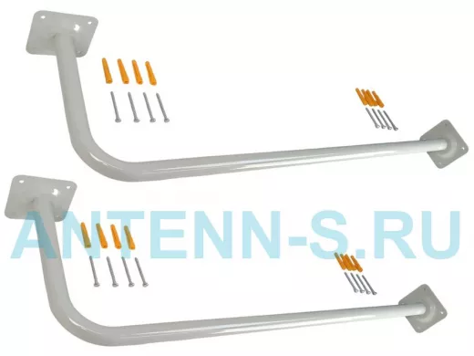 Сушилка для белья под веревки, 2 кронштейна, длина 100см, вылет 30см 