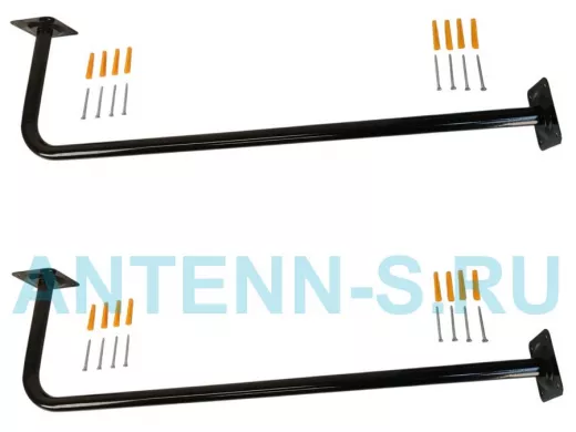 Сушилка для белья под веревки, 2 кронштейна, длина 100см, вылет 30см 