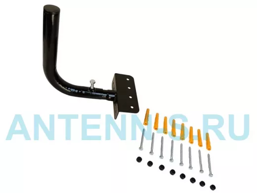 Кронштейн антенный на торец крыши, поворотный, вверх 50 см, 5х15см "ТОРЕЦКРЕП-217471" черный, 32мм