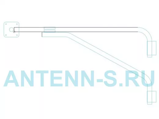 Кронштейн "КАМЕРАКРЕП-217496" на столб для 2х видеокамер, вылет 110см, с укосиной, серый, сталь