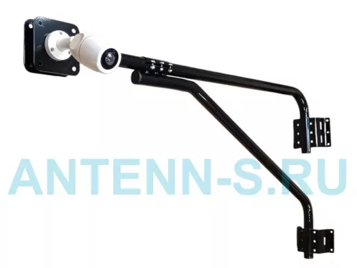 Кронштейн "КАМЕРАКРЕП-217498" на столб для 2х видеокамер, вылет 110см, с укосиной, черный, сталь