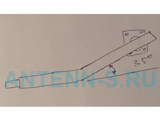 Поручень, соединительный, угол 35гр, 80см, левый 