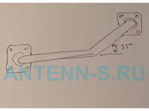 Поручень, угол 35гр, левый, 80см 