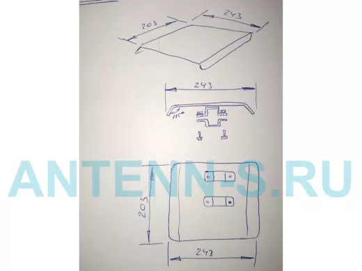 Козырёк для прожектора на квадратную трубу 25х25мм 