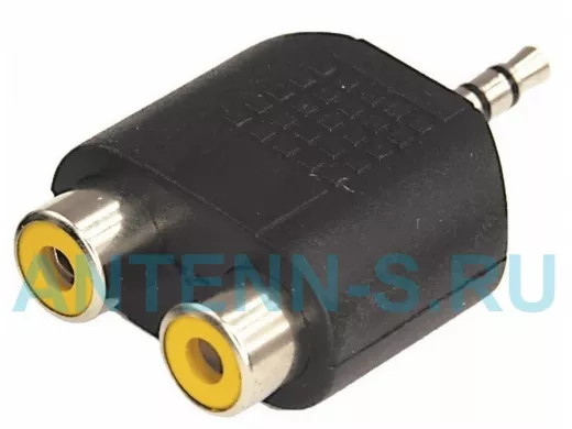 Переходник штекер 3.5 мм стерео-2 гнезда RCA REXANT