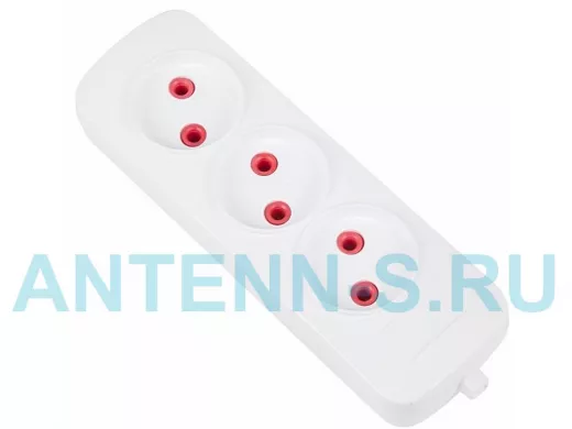 Колодка удлинителя 3 гнезда без заземления Эконом