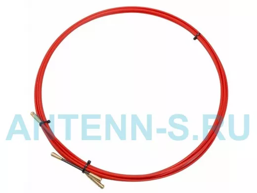 Протяжка кабельная (мини УЗК в бухте), стеклопруток, d=3,5 мм 5 м красная