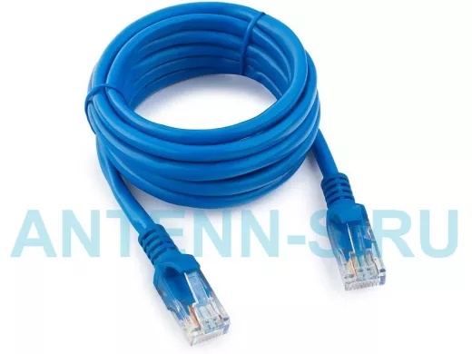 Патч-корд Cablexpert PP10-2M/B кат.5e, 2м, медный UTP литой, многожильный (синий) PP10-2M/B