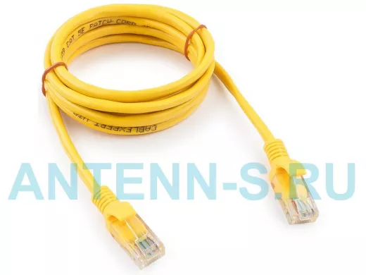 Патч-корд Cablexpert PP10-2M/Y кат.5e, 2м, медный UTP литой, многожильный (жёлтый) PP10-2M/Y