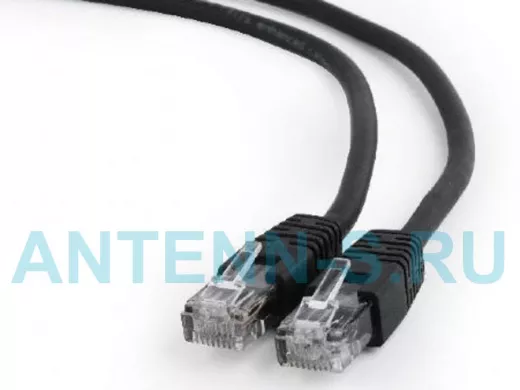 Патч-корд Cablexpert PP6U-0.5M/BK кат.6, 0.5м, UTP литой, многожильный (чёрный) PP6U-0.5M/BK