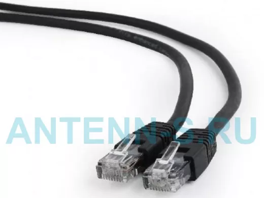 Патч-корд Cablexpert PP6U-1M/BK кат.6, 1м, UTP литой, многожильный (чёрный) PP6U-1M/BK