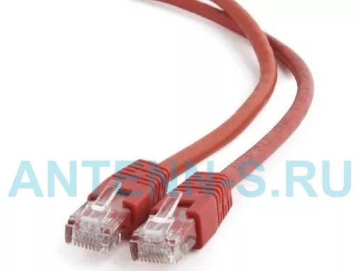 Патч-корд Cablexpert PP6U-1M/R  кат.6, 1м, UTP литой, многожильный (красный) PP6U-1M/R