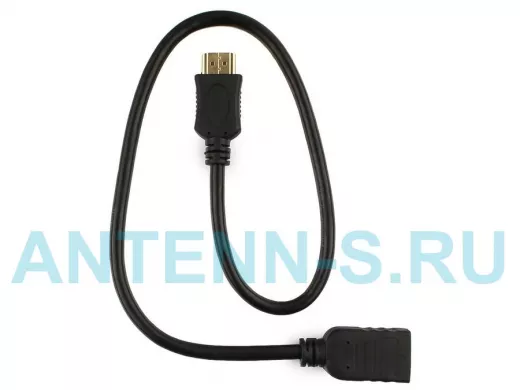 Удлинитель кабеля HDMI Cablexpert CC-HDMI4X-0.5M, 0.5м, v2.0, 19M/19F, черный, позол.разъемы, экран,