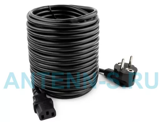 Кабель питания10м Cablexpert PC-186-VDE-10M "ABI-33670" Schuko- C13, VDE, 10А, черный, с заземлением