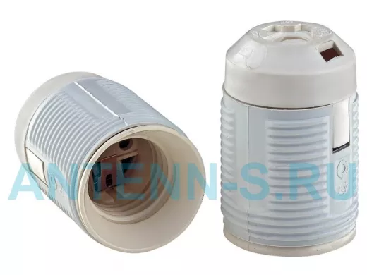 Патрон E27 подвесной фиг.резьба белый