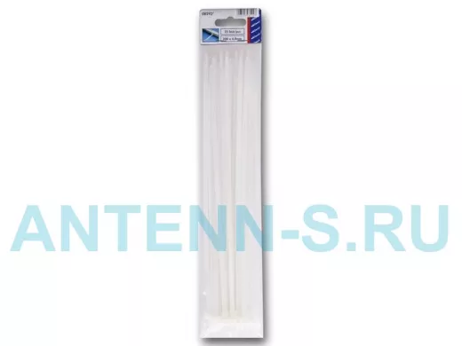 300х4,8мм кабельный хомут (стяжка) 25шт. Цвет: белый.