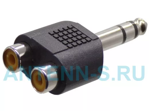 Переходник 6,3мм-штекер / 2 х RCA (тюльпан)-гнезда