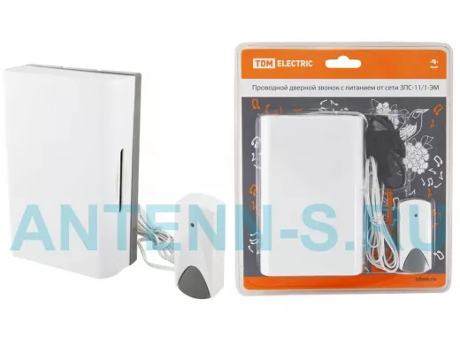 Звонок проводной TDM ЗПС-11/1-ЭМ (эл.мех, кнопка IP30, АС 230 V)