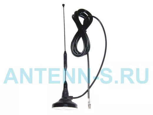 Антенна GSM-900  автомобильная магнитная "GSM-1"  хромированный вибратор, кабель 3,6м; разъём FME