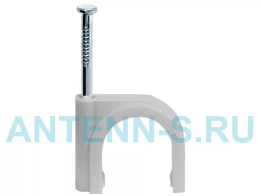 Скоба 12мм (40шт) тип А электроустановочная для круглого кабеля "Mego"