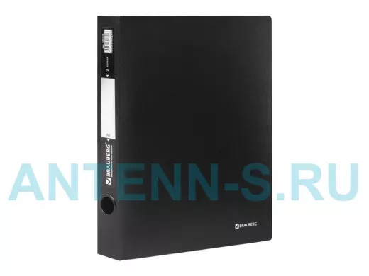 Папка на 2 кольцах "BR-76114" Стандарт, 40мм, черная, до 300 листов, 0,9мм