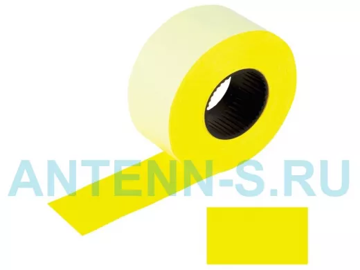 Этикет-лента 26*16мм прямоугольная, желтая, КОМПЛЕКТ 5 рулонов по 800 шт. "BR-79138"