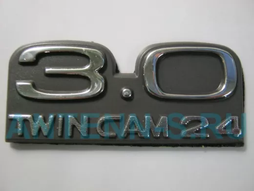 Эмблемма пластик в п/э надпись 3.0 twin cam 24 хром 8,3x3,5 см 01347