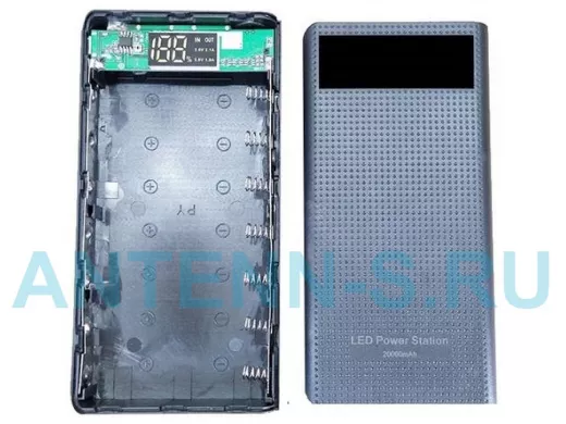 Корпус без аккумуляторов Power Bank для 7-ми аккум. 18650 с LED индикацией