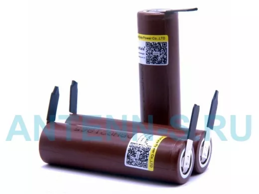 Аккумулятор 18650 3000мАч 3.7В  LG HG2 18650 Li-ion, ток до 20А, без защиты с лепестками