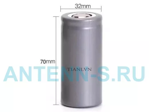 Аккумулятор 32650 6500мАч 3.2В  WTM 32700, 6500 мАч, LifePO4-аккумулятор 3,2В. ток 5С (30А.)