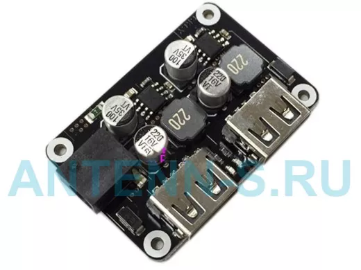 2-х канальный модуль быстрой зарядки USB 12V24V  QC2.0 QC3.0 в корпусе  "BP-81455"