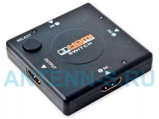 Переключатель HDMI "ABBIKUS-81629" 3 входа HDMI и 1 выход HDMI, переключение входов кнопкой