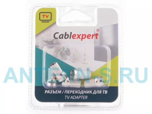 F Коннектор Cablexpert SPL6-01, 18mm, для кабеля RG6, 5шт