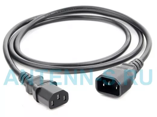 Кабель питания 1,8м ПВС-АП 3*0,75 C13C14-250-10-1,8, C13-C14, 3x0.75, 10А, с заземлением, Power Cube