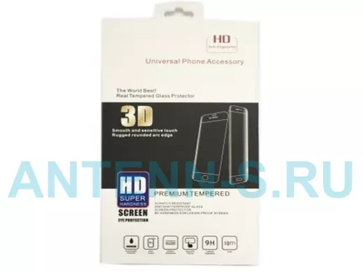 Стекло защитное iPhone  6/6S, 3D HD Super, чёрное
