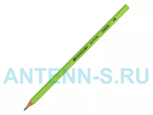 Карандаш чернографитный "BR-90064" , 1 шт., НВ, пластиковый, корпус салатовый, без резинки