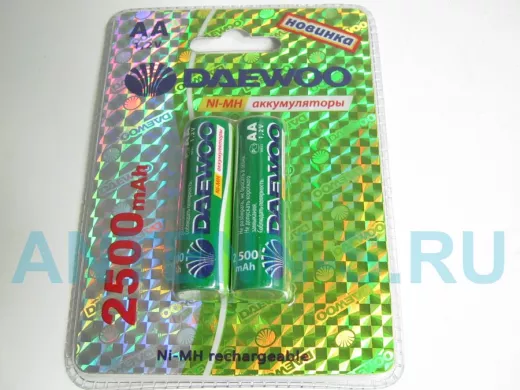 Аккумулятор AA 2500 mAh 1,2В Daewoo Ni-Mh BL-2 (цена за 1 элемент)